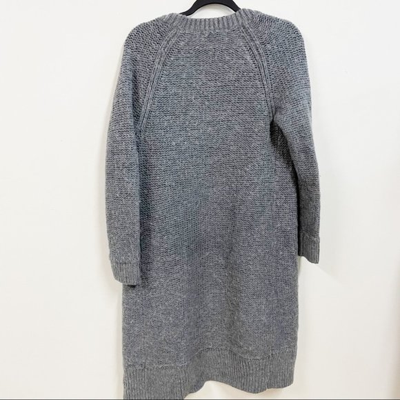Aritzia Talula Open Front Cardigan Long Length Wool Blend Grey - Picture 7 of 8